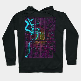 Antwerp, Belgium City Map Typography - Neon Hoodie